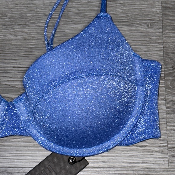 Blue sparkle swimsuit set with bag. - Picture 11 of 13